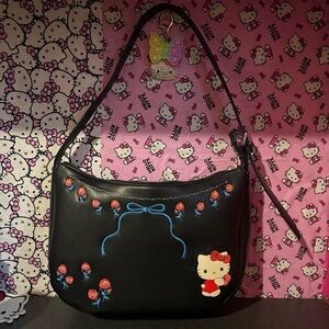 Hello Kitty Black and Blue Shoulder Bag